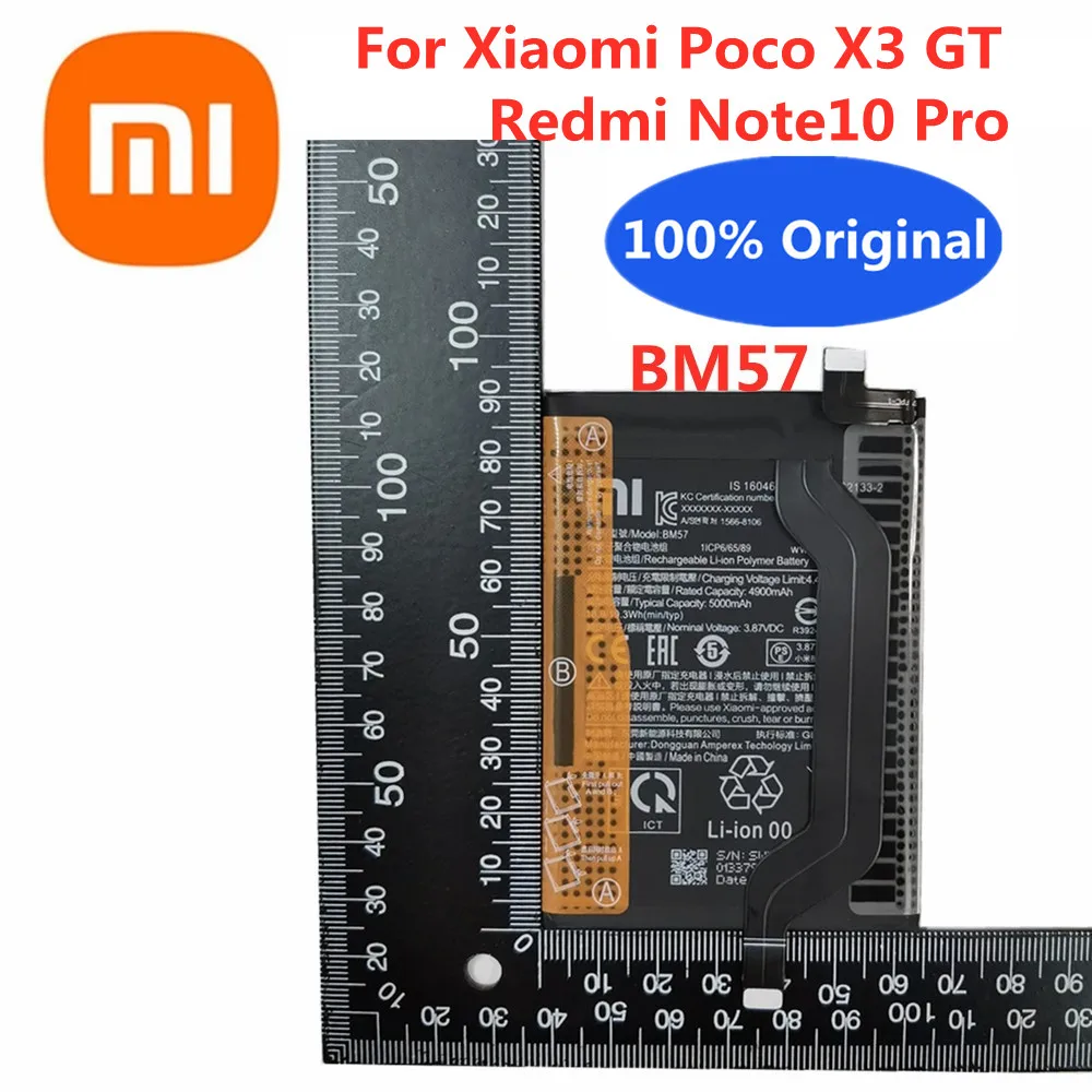 Высококачественный 100% Оригинальный Аккумулятор Xiao Mi BM57 Для Xiaomi Poco X3 GT/Redmi Note10 Pro Аккумуляторы Для Мобильных Телефонов Bateria