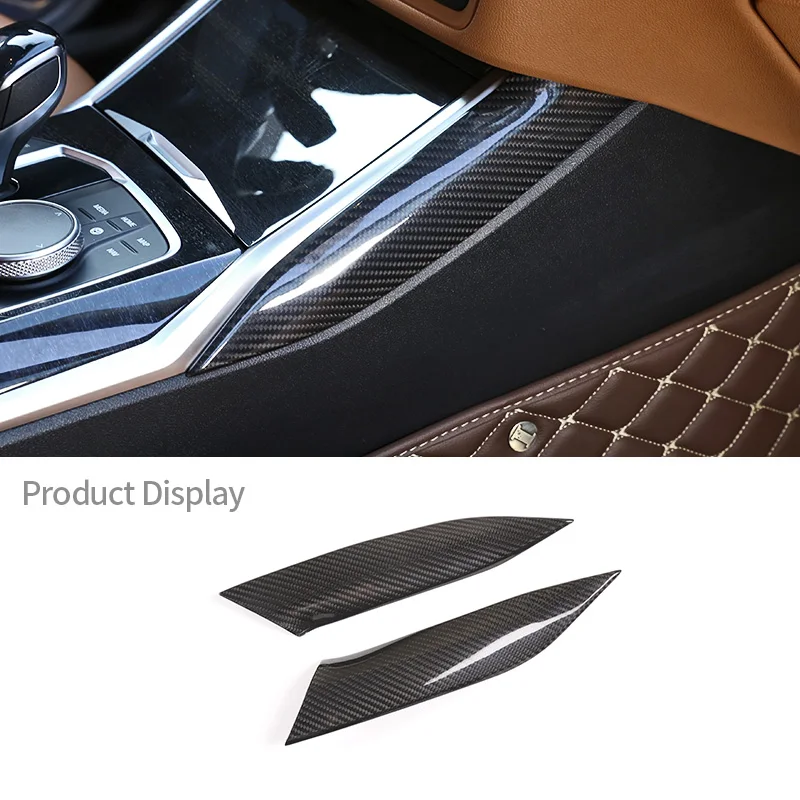 Для BMW 3 серии G20 G28 Модифицированный центральный механизм управления из настоящего углеродного волокна, Отделка обеих боковых крышек, стайлинг, Аксессуары для интерьера автомобиля