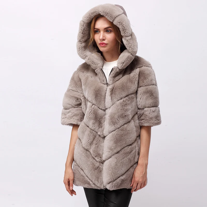 Зимнее пальто, женская меховая куртка, теплое модное пальто, верхняя одежда из меха шиншиллы