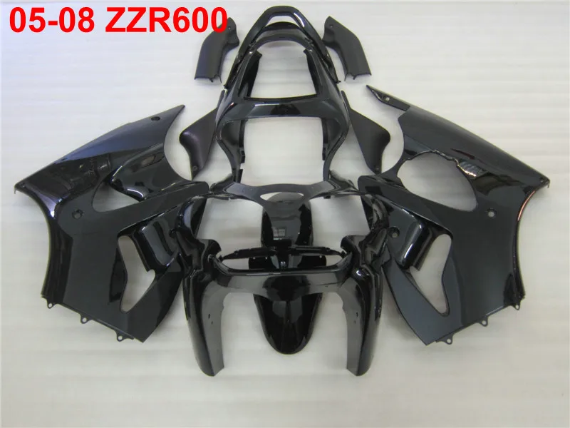 Комплект пластиковых обтекателей для литья под давлением Kawasaki Ninja ZZR600 05 06 07 08 комплект черных обтекателей ZZR600 2005 2006 2007 2008 OT04