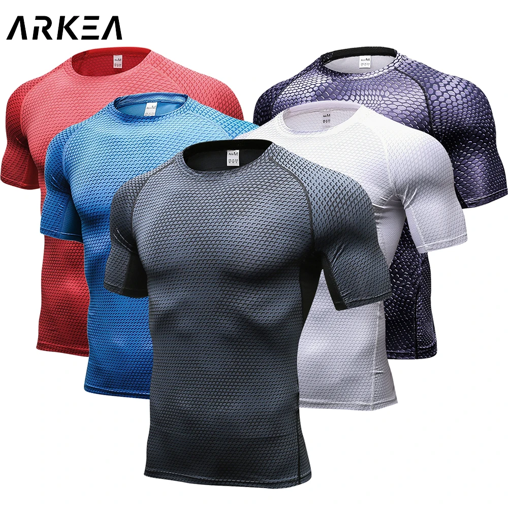 Компрессионная футболка для тренажерного зала, мужская футболка с коротким рукавом, повседневная футболка для фитнеса, мужская одежда для бодибилдинга, топы, летняя одежда