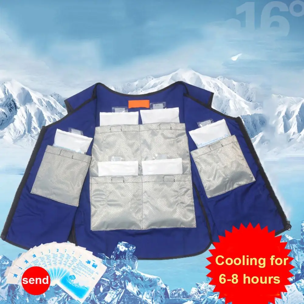 Летний жилет для охлаждения тела Мешок со льдом Охлаждающая одежда для кондиционирования воздуха для рыбалки на открытом воздухе Фабричная промышленность Защита от высоких температур