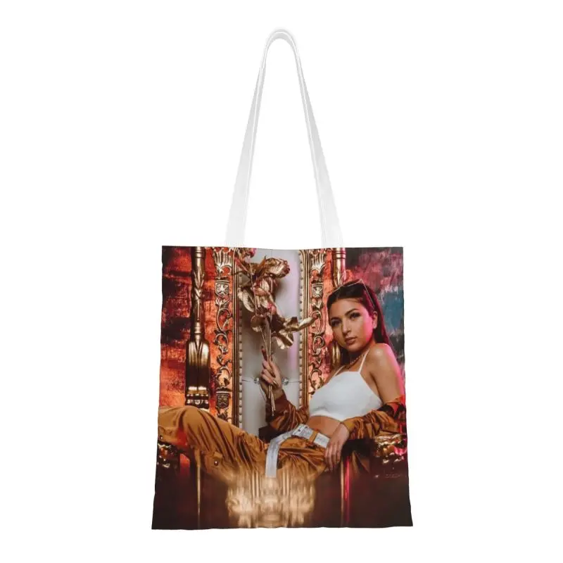 Модные сумки-тоут Eva Queen для покупок многоразового использования French Singer Canvas Grocery Сумка для покупок через плечо