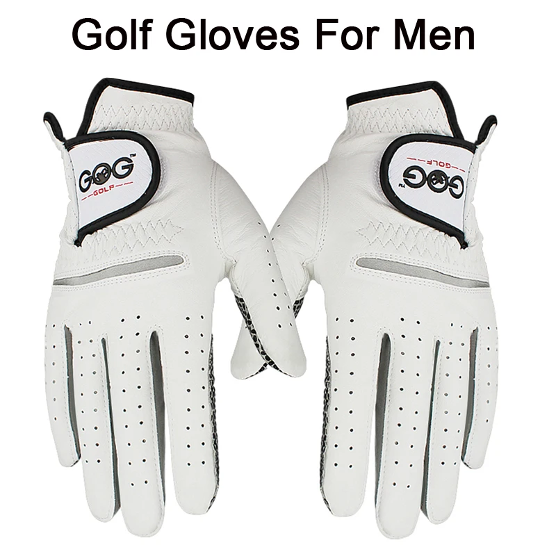Мячи для гольфа, спортивные перчатки, профессиональная натуральная кожа, овчина, нескользящие частицы, мужская тренировочная игра для гольфистов, подарок, белый