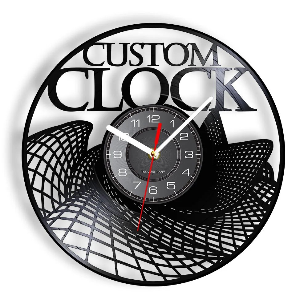 Настенные часы с виниловой пластинкой на заказ По индивидуальному заказу Ваш дизайн Ваш логотип Ваши персональные виниловые настенные часы
