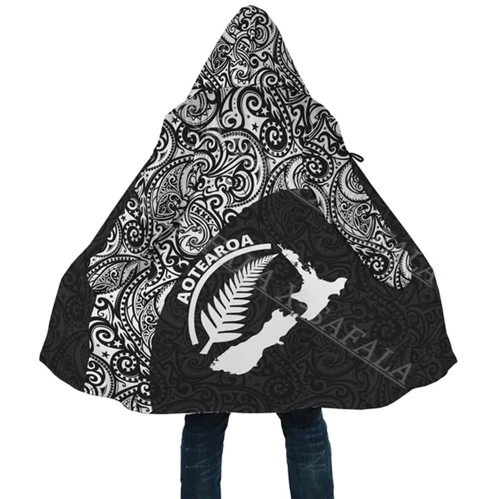 Новозеландский Анзак Папоротник Мак Толстый Теплый плащ с капюшоном и 3D принтом, мужское пальто, Ветрозащитная флисовая накидка, халат, одеяло-4