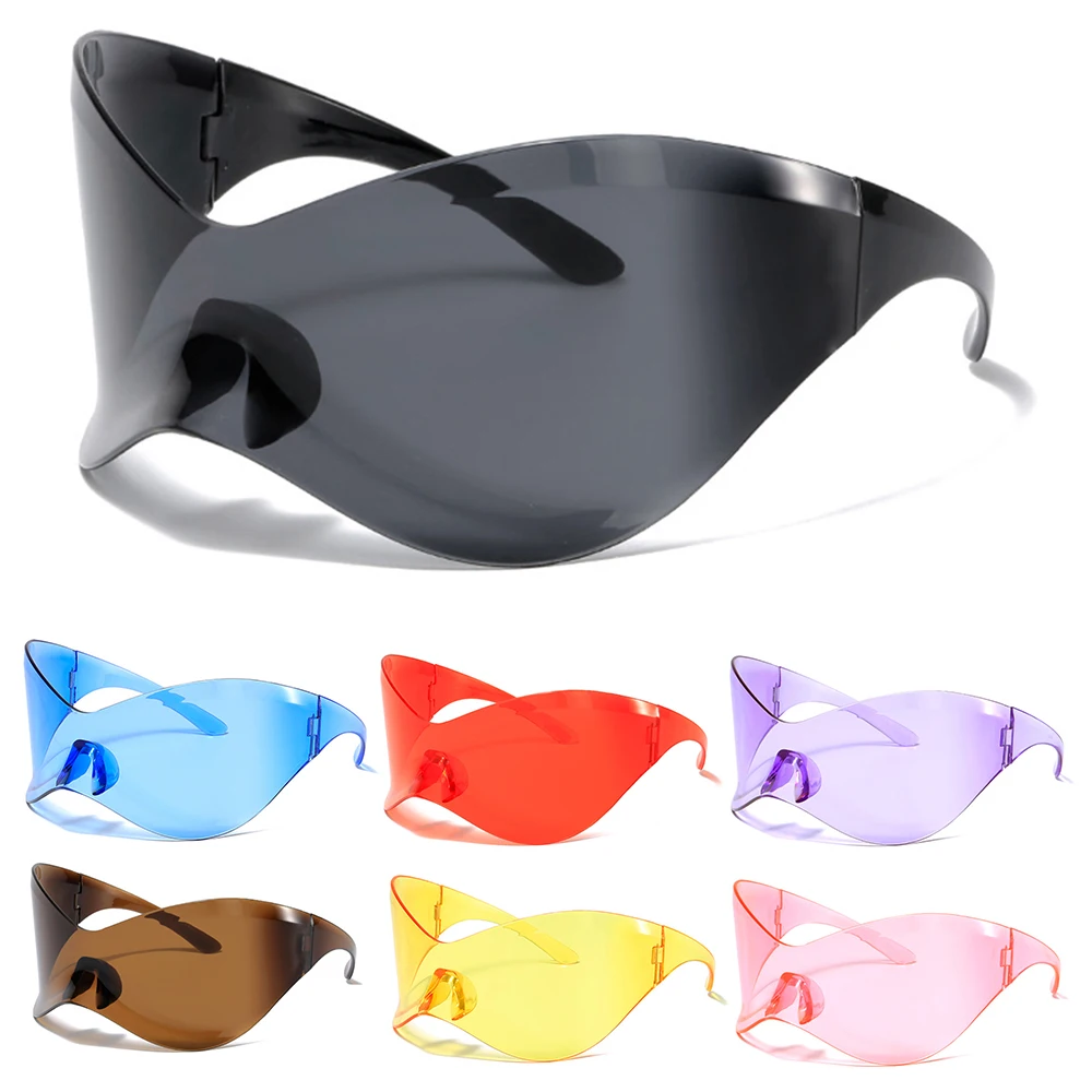 Новые солнцезащитные очки в стиле стимпанк с защитой от ультрафиолета для женщин, солнцезащитные очки Trends Punk Y2k для мужчин с выпученными глазами