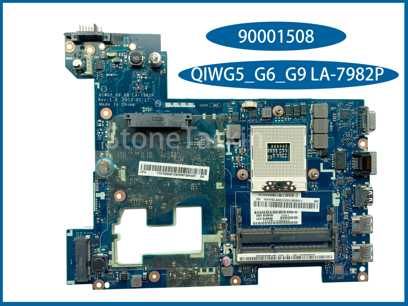 Оригинальная 90001508 для Lenovo G580 Материнская плата Ноутбука QIWG5_G6_G9 LA-7982P SLJ8E HM76 DDR3 100% Протестирована