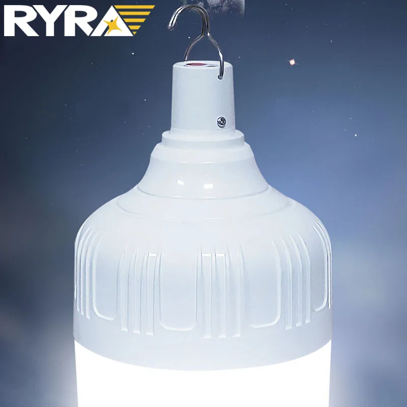 Портативные аварийные фонари RYRA с крючком Наружные USB-перезаряжаемые светодиодные лампы Рыбалка Кемпинг Патио Крыльцо Садовое освещение