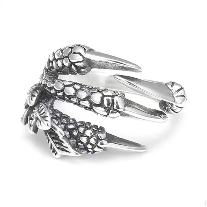 Ретро кольцо с драконьим Когтем, мужские ювелирные изделия, Тренд S925, Серебряные Мужские Аксессуары на один палец, Властное кольцо с Указательным когтем Орла, открытое
