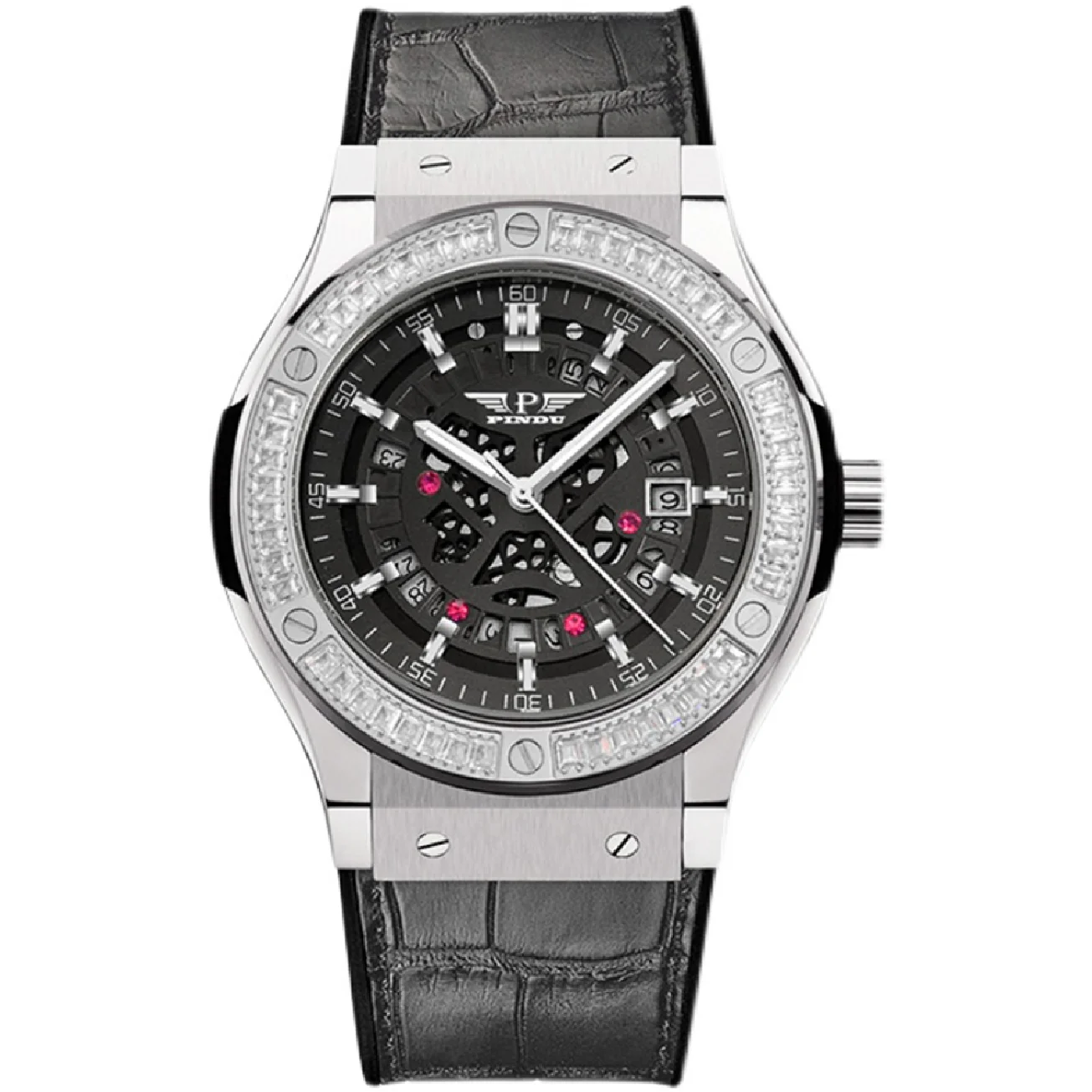 Роскошные мужские часы-скелет, автоматические механические наручные часы, спортивные часы лучшего бренда, 45-мм люминесцентные часы с автоподзаводом PINDU 2023