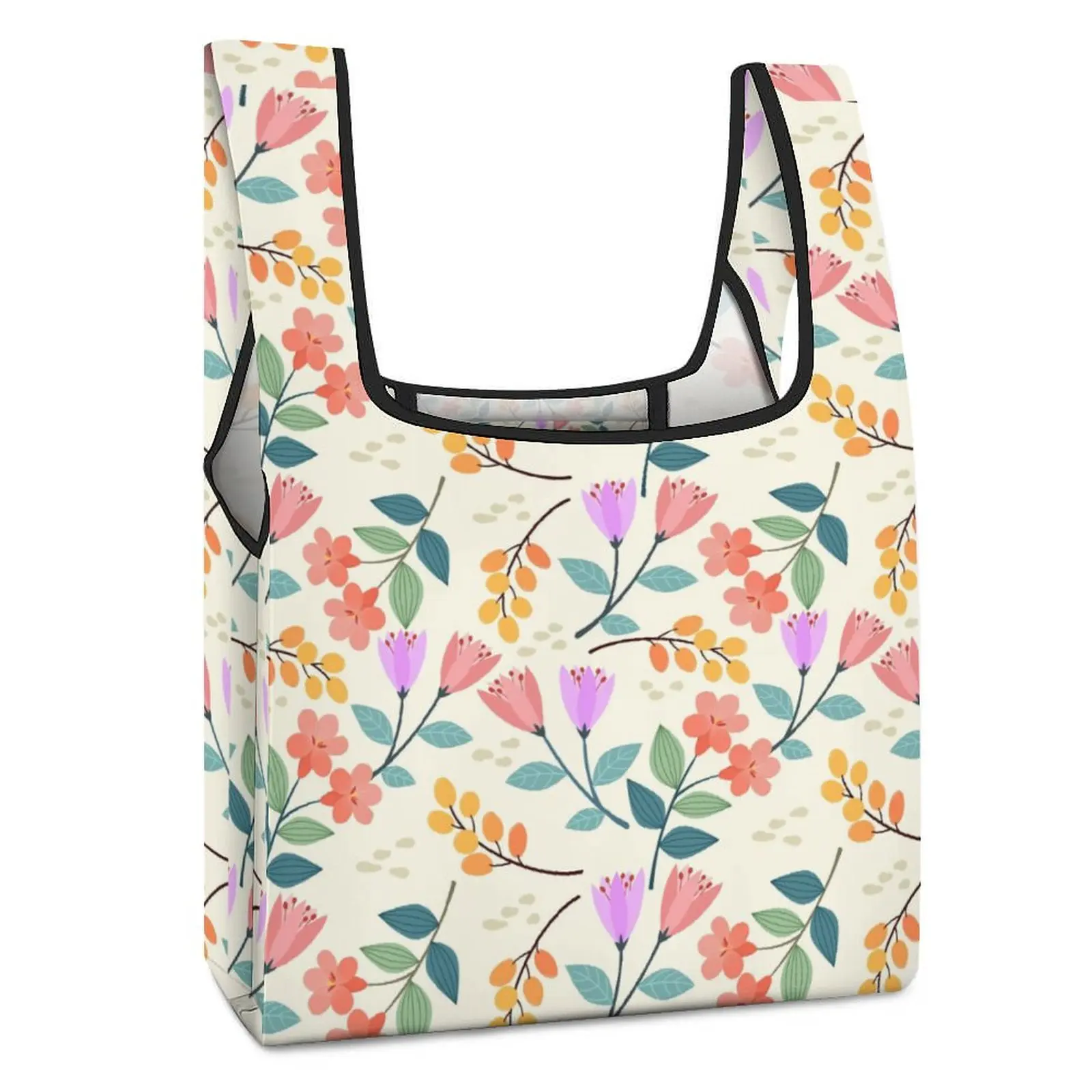 Складная сумка для покупок с индивидуальным рисунком, Модная Пляжная сумка, Сумка Большой емкости, Сумка с двойным ремешком, Один Размер