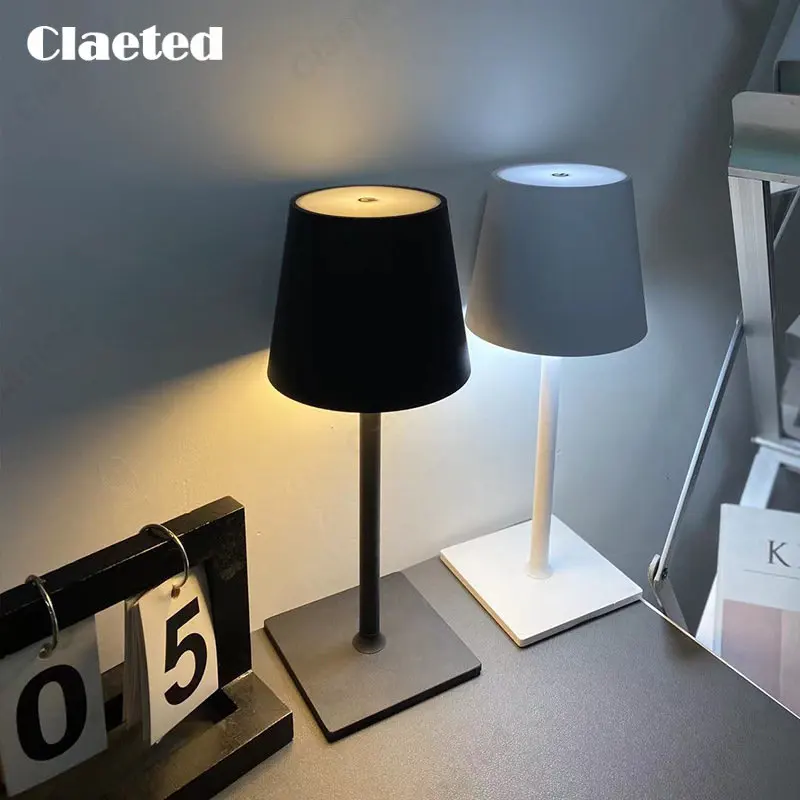 Современная минималистичная настольная лампа с кларнетом, Беспроводная зарядка через USB, светодиодные металлические настольные лампы для спальни, креативный прикроватный ночник