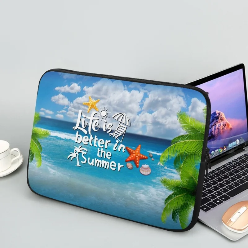 Сумка для ноутбука с гавайским пляжным принтом для HP Dell Asus Apple, универсальная дорожная сумка для 10.12.13.15.17-дюймовый мультяшный чехол для компьютера