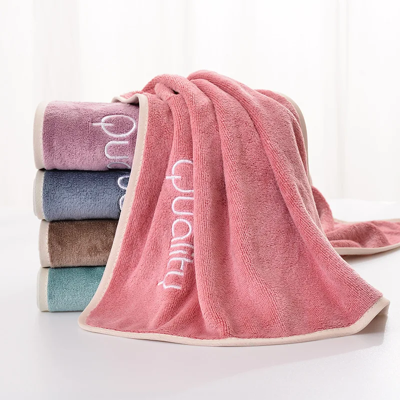 Толстое банное полотенце для спортивной вышивки из тончайшего волокна, Легкие Портативные Быстросохнущие полотенца для плавания, впитывающие воду