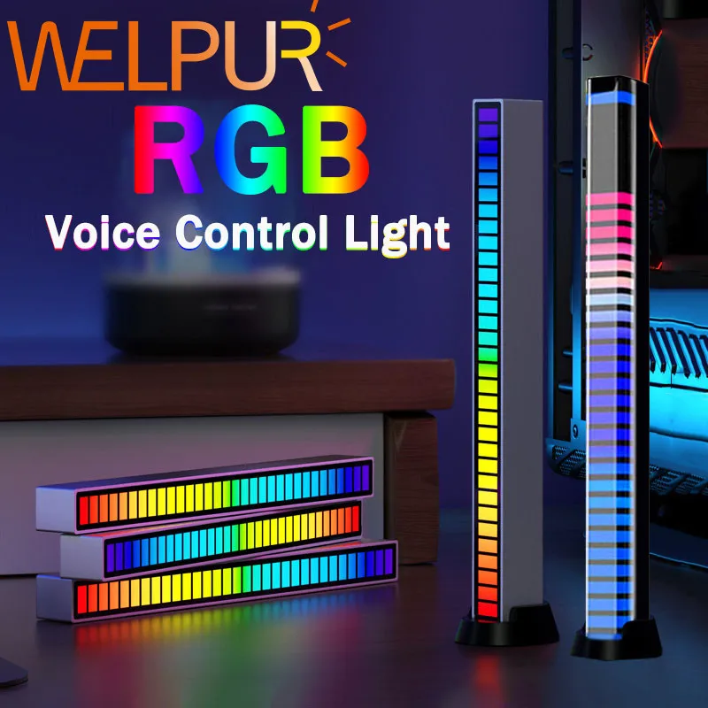 Управление музыкальным звуком RGB, светодиодная лента, Bluetooth-приложение, звукосниматель, Голосовая активация, ритмическая панель, лампа для ночного телевизора, компьютера