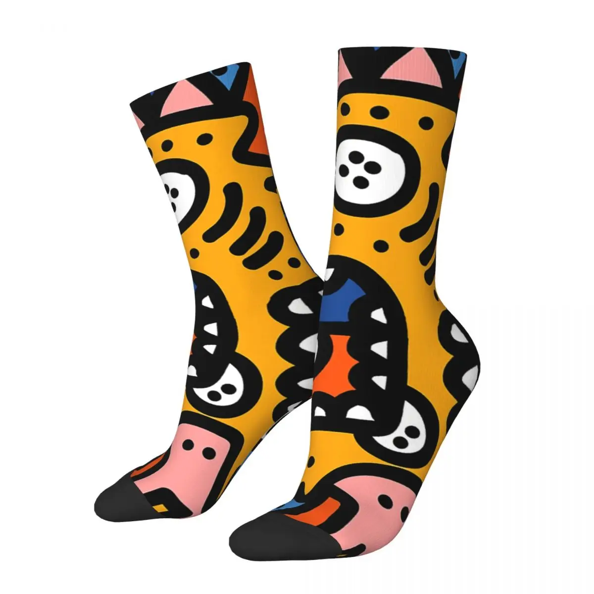 Хип-хоп Винтажные Ацтекские сумасшедшие мужские носки Уличное Искусство Граффити Унисекс с рисунком Харадзюку, забавные носки Happy Crew, подарок для мальчиков