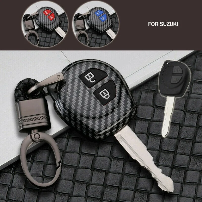 Чехол для ключей из углеродного АБС-пластика с дистанционным управлением на 2 кнопки для Suzuki SX4 Swift Grand Vitara Liana, Чехол для брелка, Автомобильные аксессуары